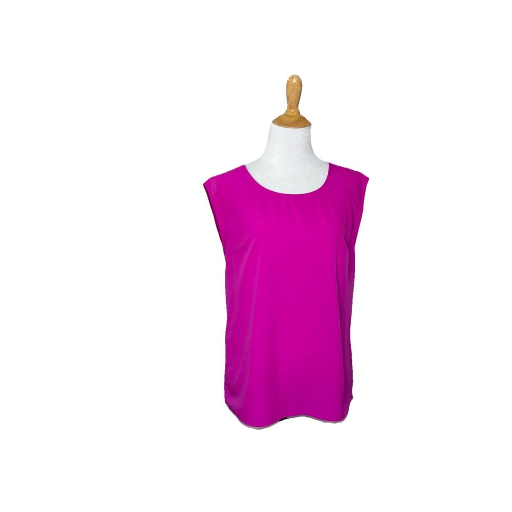 Merona Magenta Pink Cap Sleeve Scoop Neck Blouse Top Size M Medium Womens